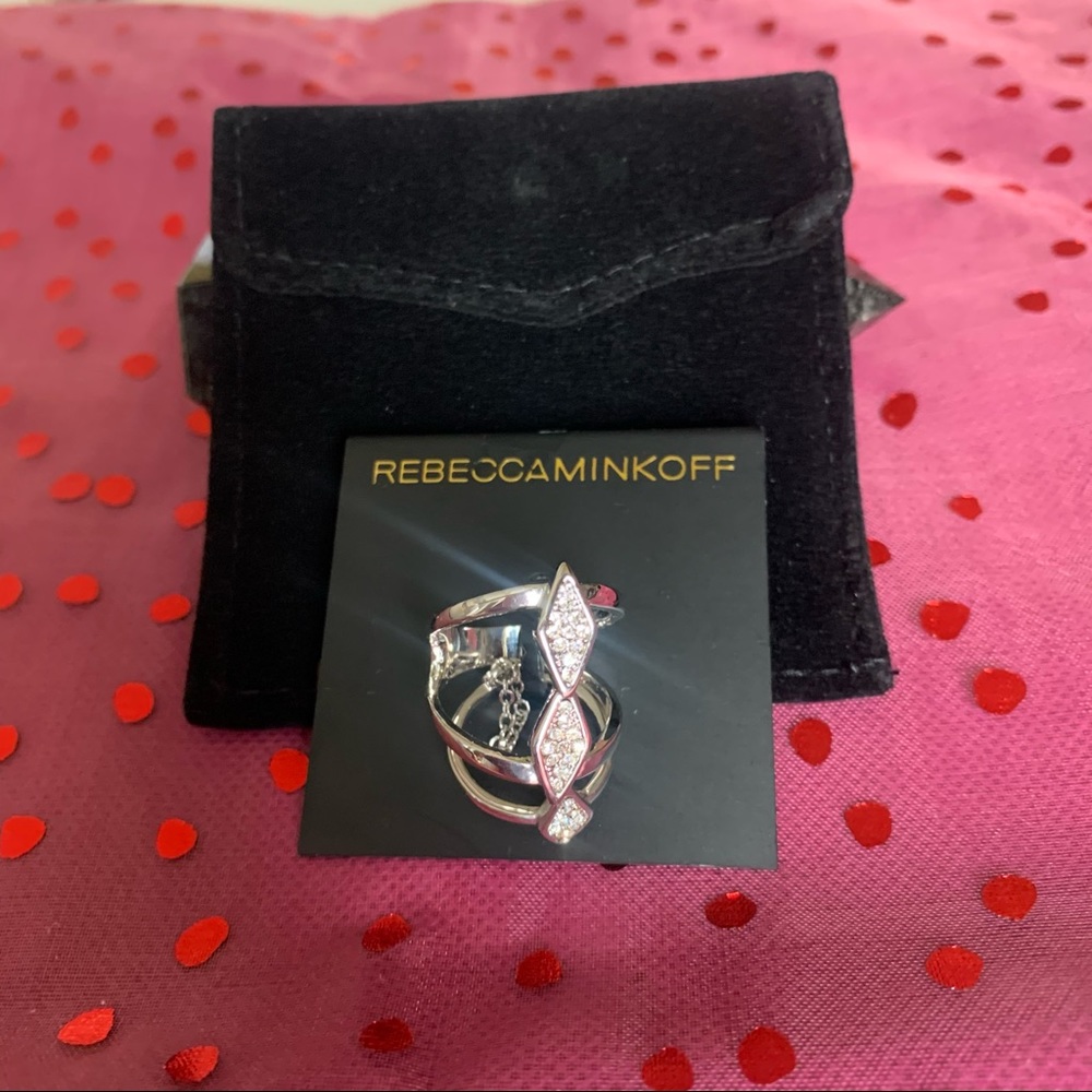 Rebecca Minkoff Diamond Shape Chain Ring sz 7